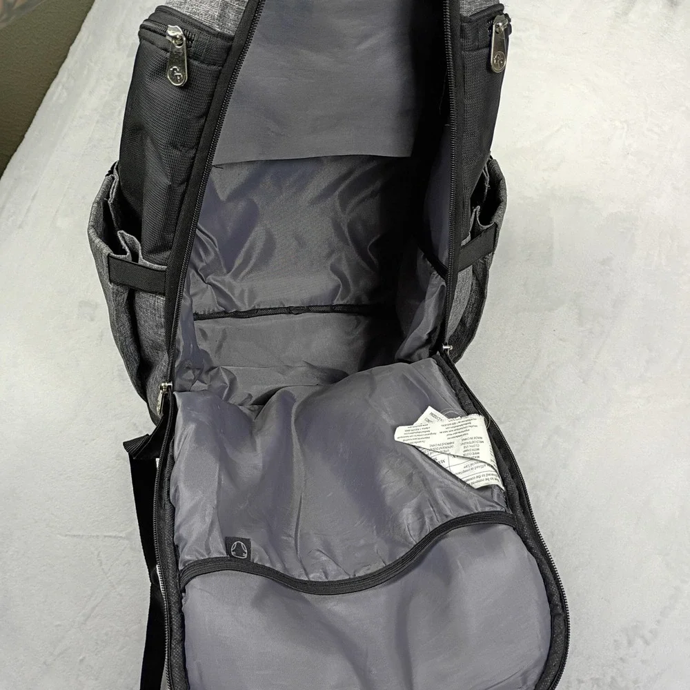 Fisher-Price Diaper Bag Backpack Gray Black Multi Pocket Travel Baby Bag‎